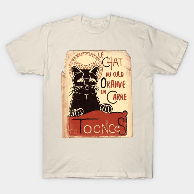Toonces - Le Chat Hu Culd Drahve Un Carre T-Shirt by jadbean